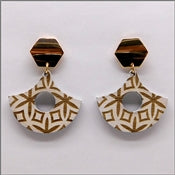 Wood geo earrings