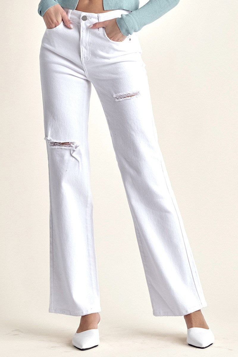 Risen white jeans
