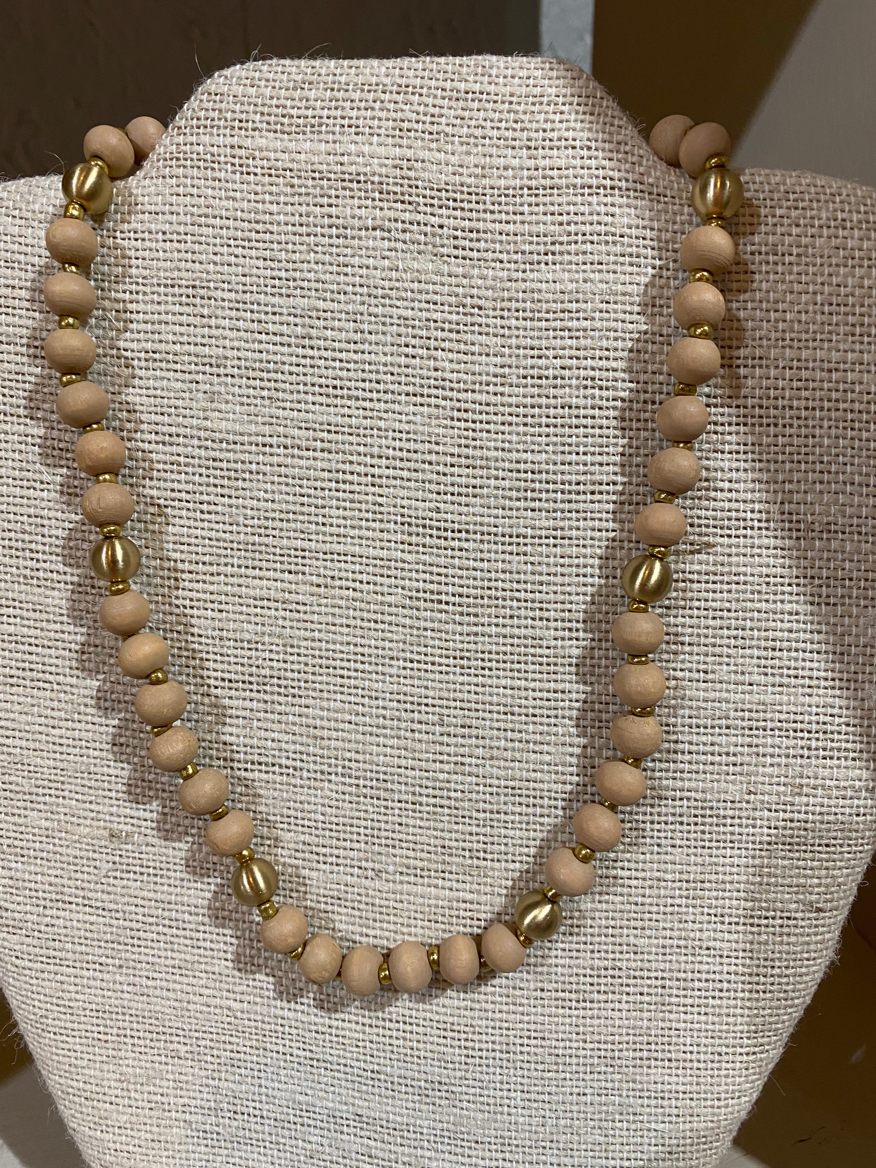 Wood bead necklace